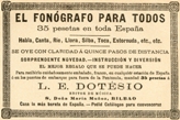 Publicidad del fonógrafo L.E. Dotesio