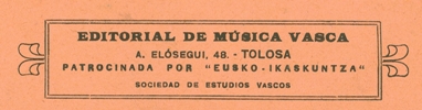 Detalle de Editorial de Música Vasca